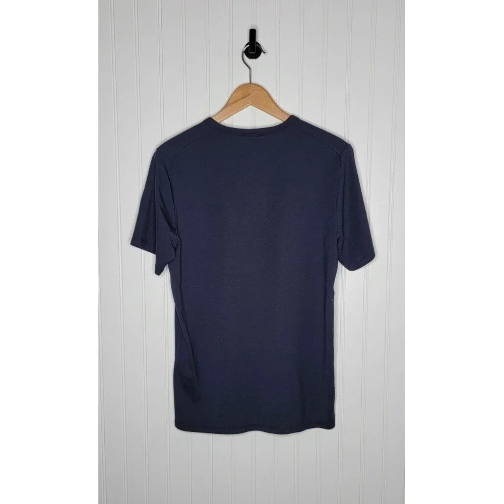 Lululemon Crew Neck Short Sleeve Shirt Mens Size Small Navy Blue Athletic Casual